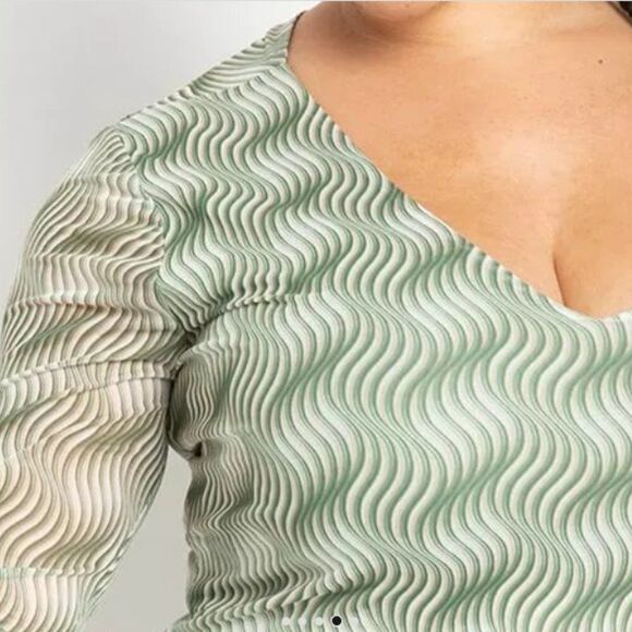 Eloquii Plus Size Stretch Mesh‎ Twist Back Party Bodicon Midi Dress Size14 - Picture 4 of 9